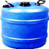 Liquid chemical packing in HDPE drums.